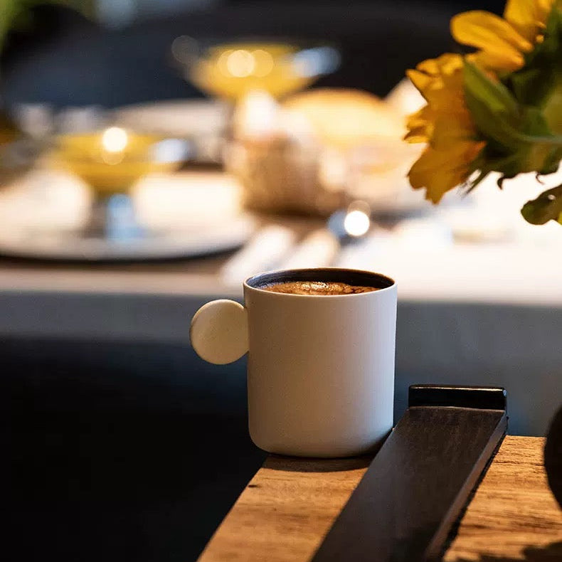 Designed Ceramic White Coffee Cup