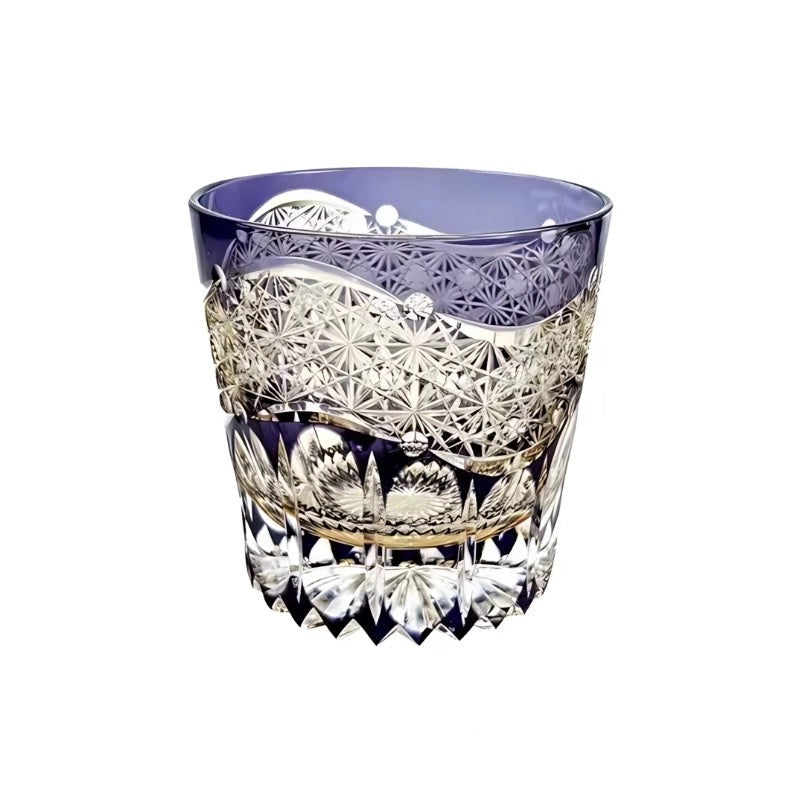 Authentic Japanese Edo Kiriko Style Handmade Whiskey Glass | Cut Crystal Tumbler