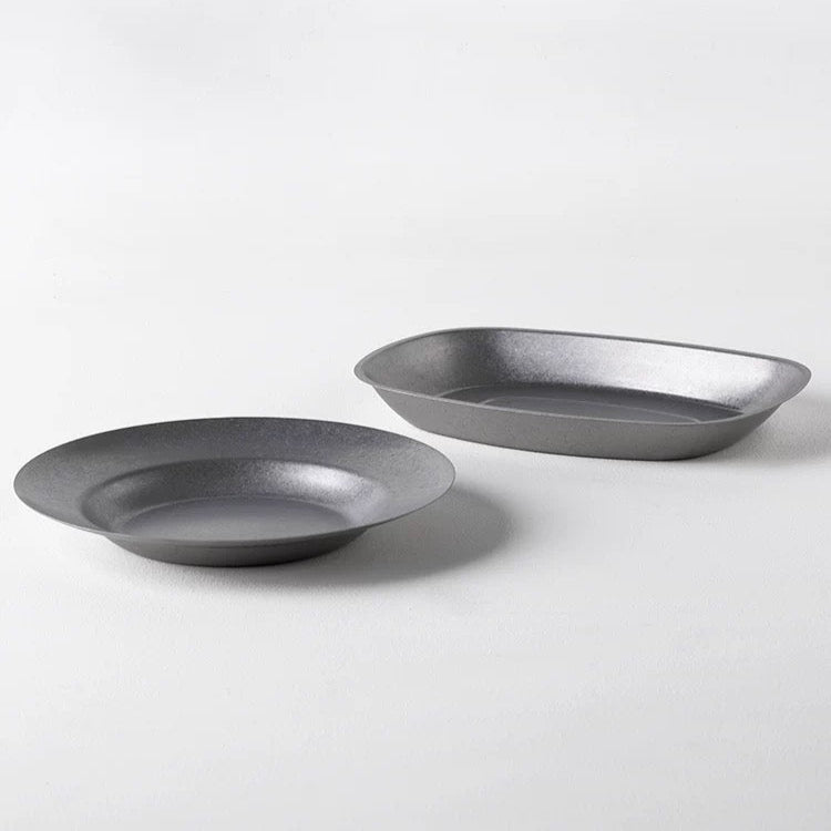 Two gray Stainless Steel bowls 