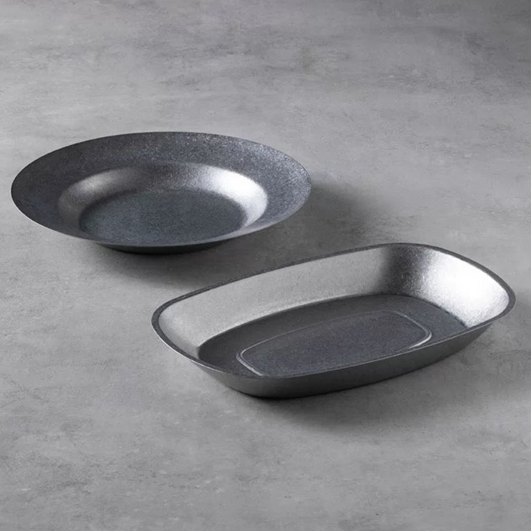 Two black Stainless Steel trays 